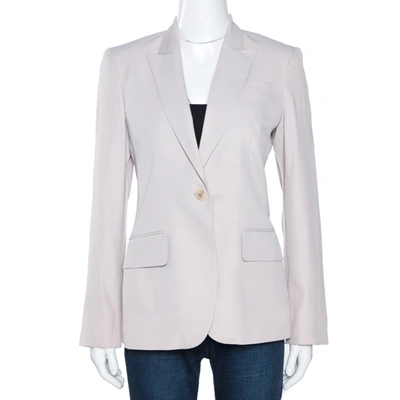Pre-owned Stella Mccartney Pale Ecru Silk Blend Tailored Blazer S In Cream