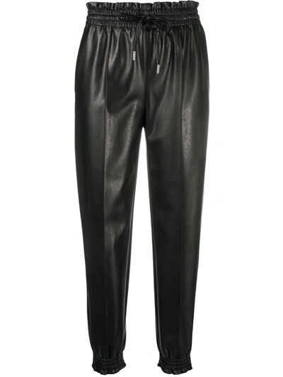 Ermanno Scervino Leather Look Trousers In Black