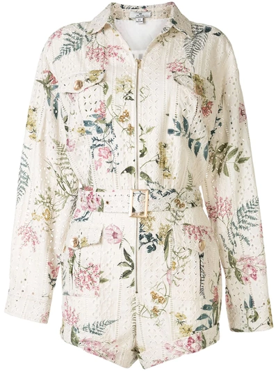 We Are Kindred Hazel Floral Print Playsuit In White