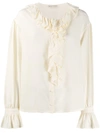 Etro Ruffled Blouse In Neutrals