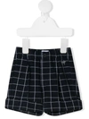 Il Gufo Babies' Checked Shorts In Blue