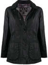 Barbour Beadnell Waxed-cotton Jacket In Black