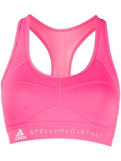 Adidas By Stella Mccartney Logo-print Sports Bra In Pink