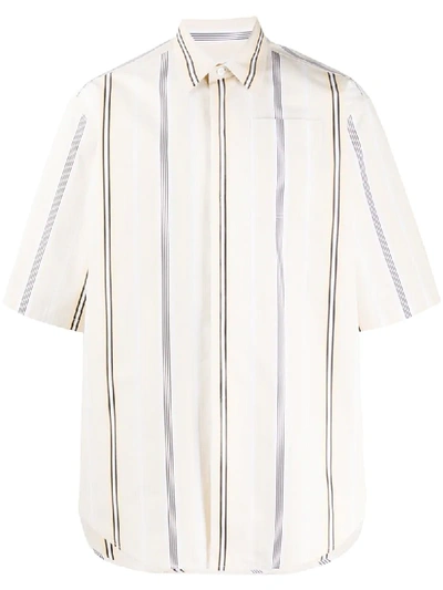 Jil Sander Striped Oversized Shirt In Neutrals