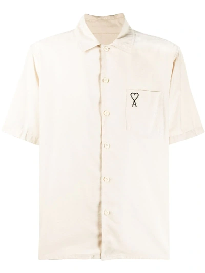 Ami Alexandre Mattiussi Ami De Coeur' Short-sleeved Shirt In Neutrals