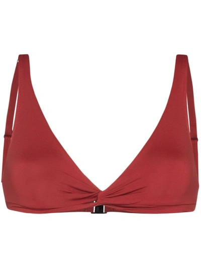 Bondi Born Matilda Twist-front Bikini Top In Claret