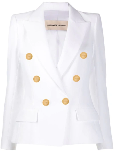 Alexandre Vauthier Double Breasted Structured Blazer In White