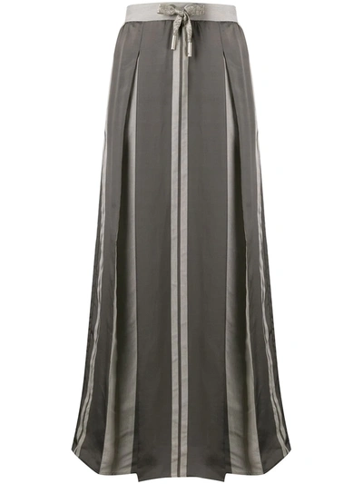 Lorena Antoniazzi Viscose And Silk Skirt In Shades Of Grey
