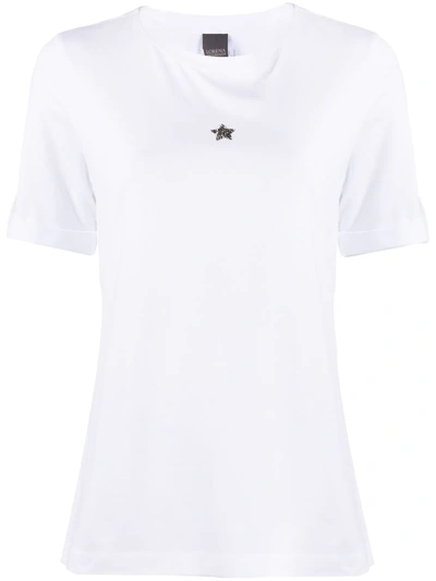 Lorena Antoniazzi Swarovsky Crystal Logo T-shirt In White