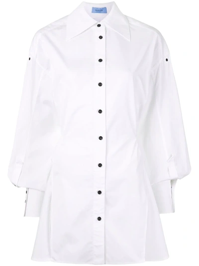 Mugler Oversized-cuff Shirt In White