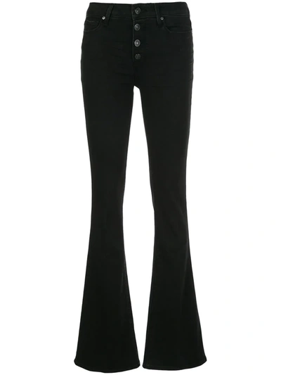 Paige Lou Lou High Waist Flare Jeans In Black