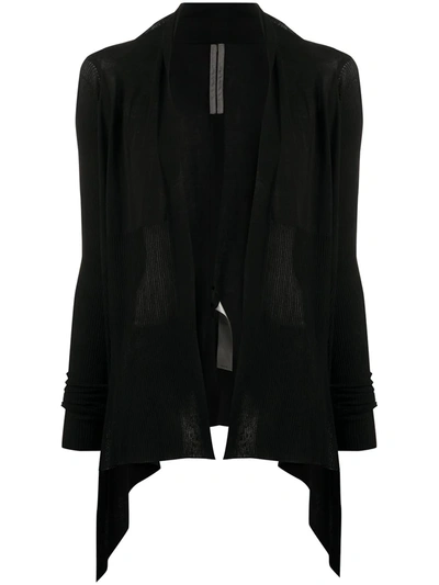 Rick Owens Open Front Lightweight Cardi-coat In Black