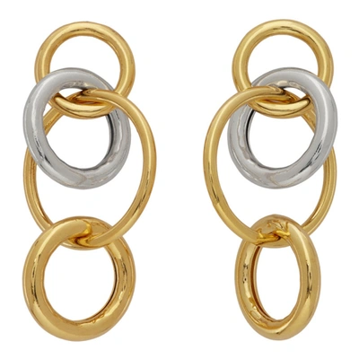 Numbering Gold And Silver 984 Hoop Earrings In Silver/gold