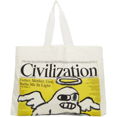 Junya Watanabe Graphic-print Tote Bag In 1 Ofwht/ylw