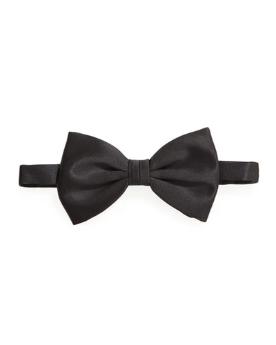 Brioni 8cm Satin Pre-tied Bow Tie In Black