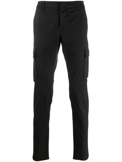 Dondup Multi-pocket Cropped Trousers In Black