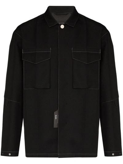 Nulabel Cotton Blend Shirt Jacket In Black