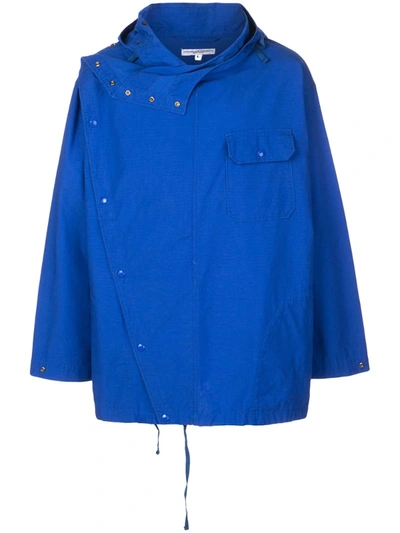 Engineered Garments Double-breasted Hooded Jacket In Blue