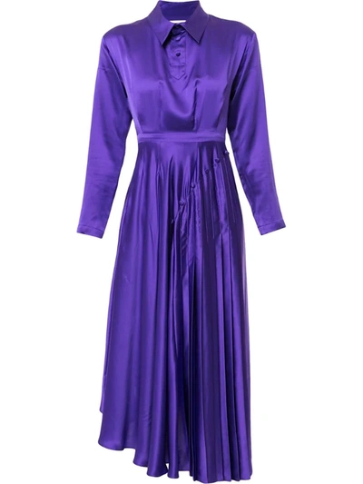 Charles Jeffrey Loverboy Pleated Midi Dress In Purple