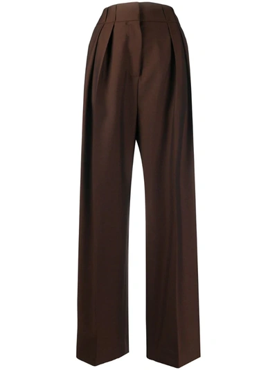 Acne Studios High-waisted Tailored Trousers In Brown