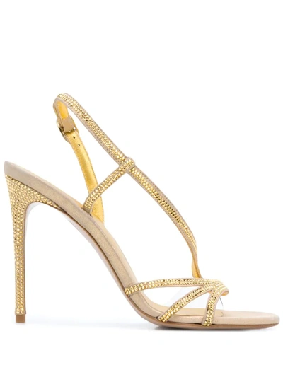 Le Silla Slingback Open Toe Sandals In Gold