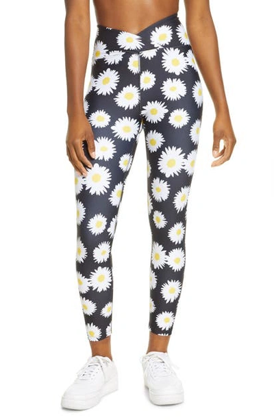 Year Of Ours Daisy Veronica Floral-print Stretch Leggings In Black
