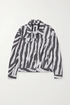 Ksubi Static Oversized Zebra-print Denim Jacket In Black White