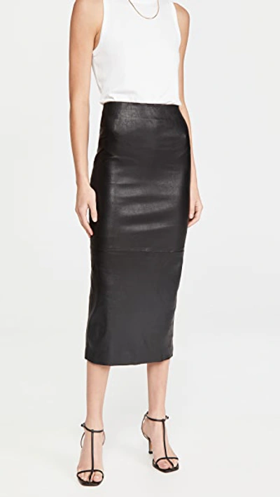 Sprwmn Stretch-leather Skirt In Black