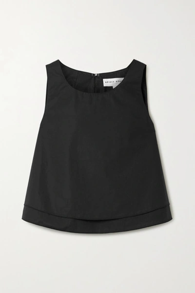 Apiece Apart Agnes Layered Cotton-poplin Top In Black