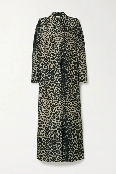Dries Van Noten Leopard-print Shell Trench Coat In Leopard Print