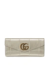 Gucci Broadway Snakeskin Clutch With Double G In Silver Snakeskin