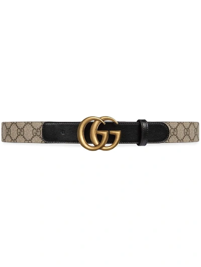 Gucci Women's Gg Belt With Double G Buckle In Black