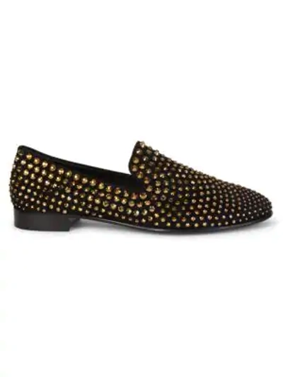 Giuseppe Zanotti Embellished Classic Smoking Slippers In Black Multi