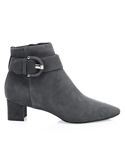 Aquatalia Phiona Suede Heeled Booties In Anthracite