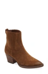 Ash Faith Western Style Chelsea Boot In Russet Suede