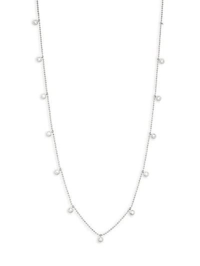 Saks Fifth Avenue 14k White Gold Diamond Collar Station Necklace