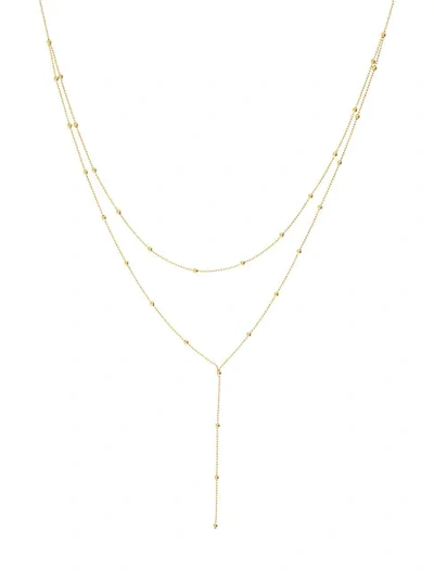Saks Fifth Avenue Beaded 14k Yellow Gold Double Strand Station Necklace