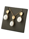 Saks Fifth Avenue 14k Gold & 6mm Oval Freshwater Pearl Necklace & Earrings Set