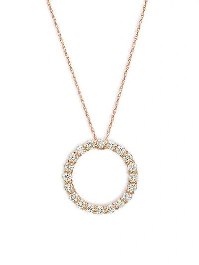 Saks Fifth Avenue 14k Rose Gold & Diamond Pendant Necklace