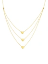 Saks Fifth Avenue 14k Yellow Gold Triple-strand Puffed Heart Bib Necklace