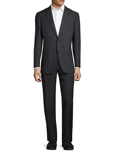 Canali Standard-fit Pinstripe Wool Suit In Grey