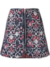 Isabel Marant Étoile Marily Floral Linen Quilted Mini Skirt In Midnight