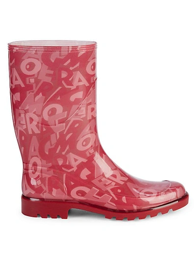Ferragamo Farabel Logo Rain Boots In Red