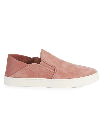 Vince Garvey Suede Slip-on Sneakers In Rose