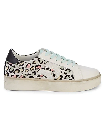 Dolce Vita Yvett Leather & Calf Hair Sneakers In Confetti Coral