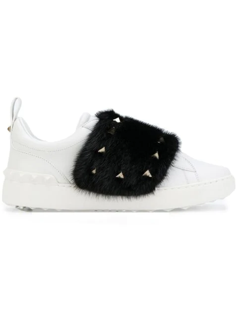 valentino mink fur sneakers
