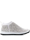 Jimmy Choo Nowary Crystal Embellished Slip-on Sneaker In White Crystal