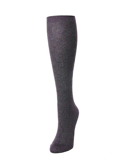 Natori Women's Medallion Knit Knee-high Socks In Taupe