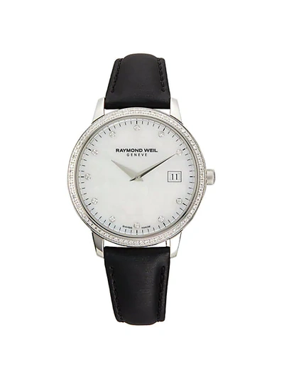Raymond Weil Stainless Steel, Diamond & Leather-strap Watch