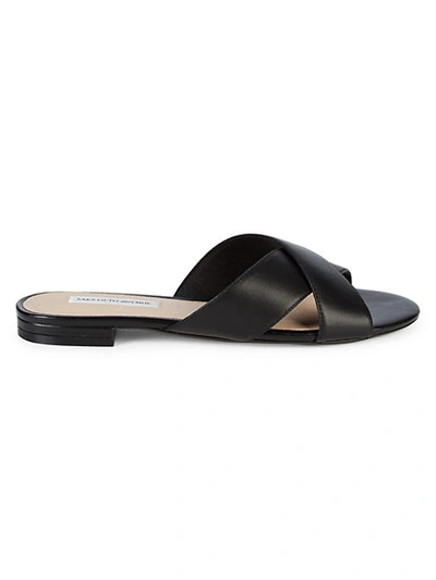 Saks Fifth Avenue Tortuga Criss-cross Leather Slides